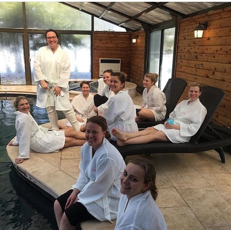 Group spa party experience at a Pamper Perfect event